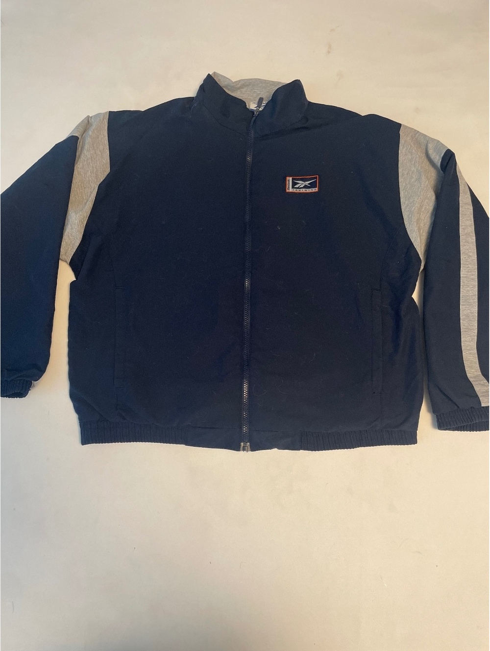 Reebok Vintage Navy and Gray Track Jacket Size M